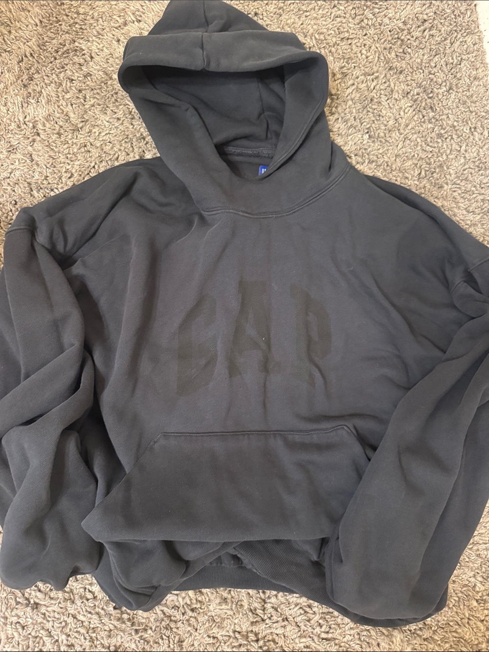 Yeezy gap Balenciaga Black Men's Hooded Sweatshirt with Subtle Logo oversized